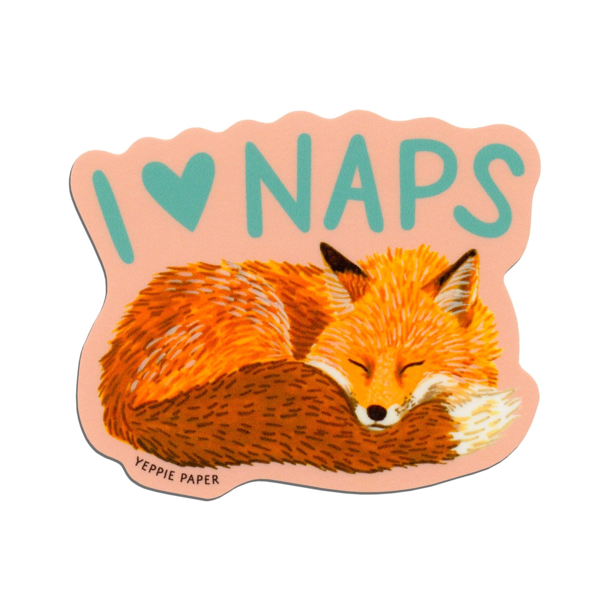 Napping Fox Sticker - Spiral Circle