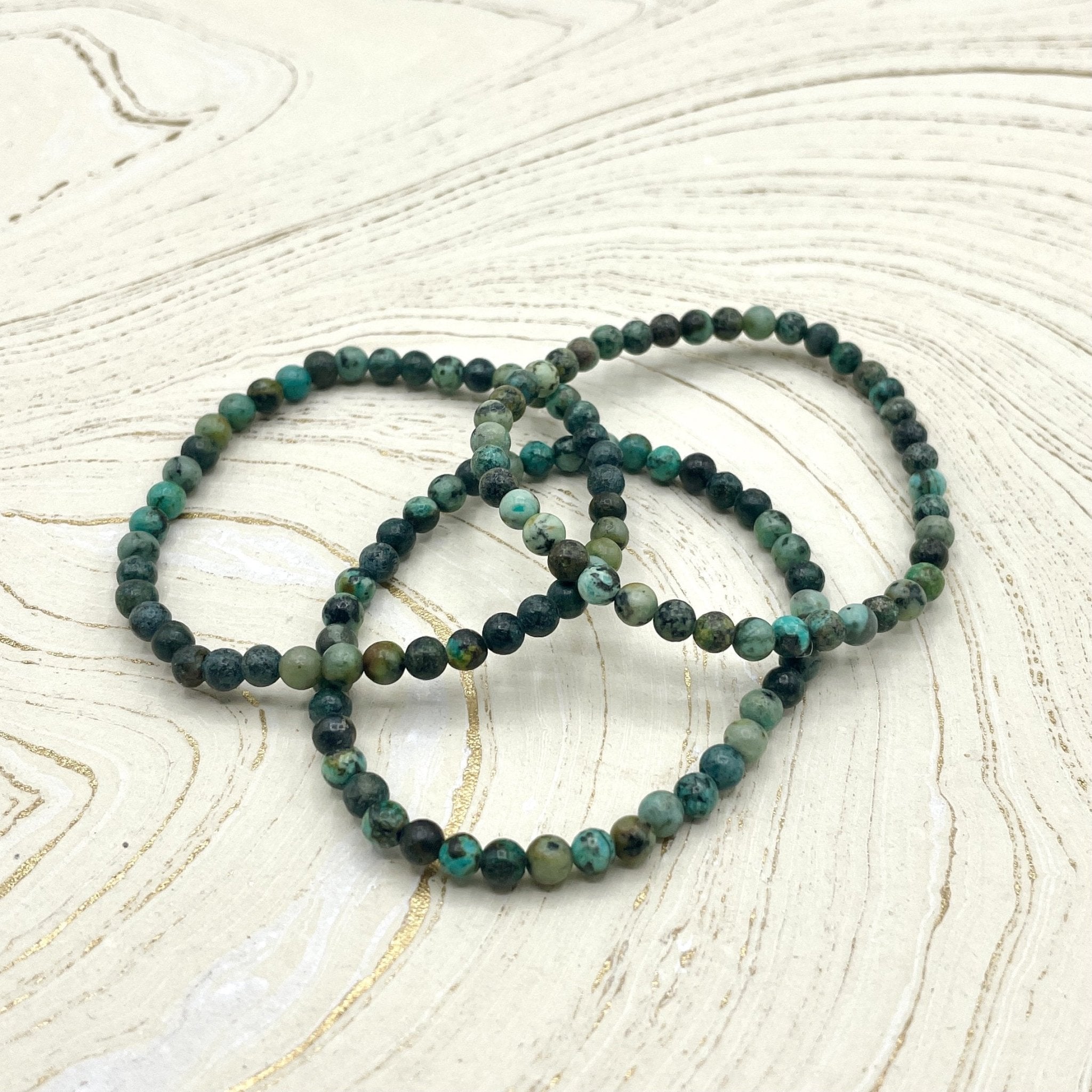 Natural Turquoise | Stone Beaded Bracelet | 4MM - Spiral Circle