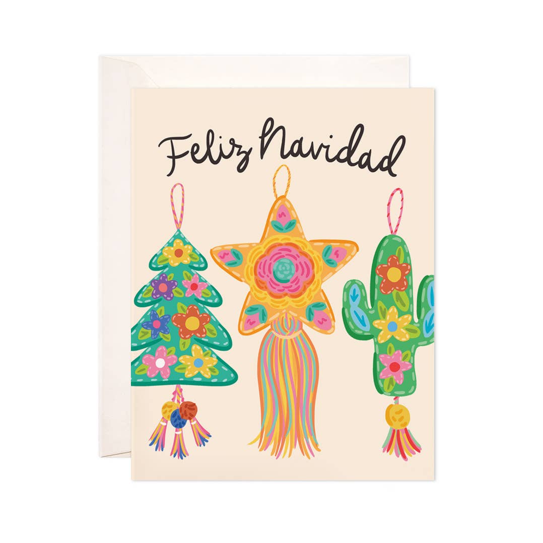 Navidad Ornaments Greeting Card - Spanish Christmas Card - Spiral Circle
