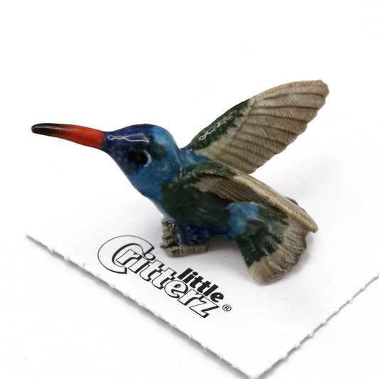 Nectar Broad-billed Hummingbird Porcelain Miniature - Spiral Circle