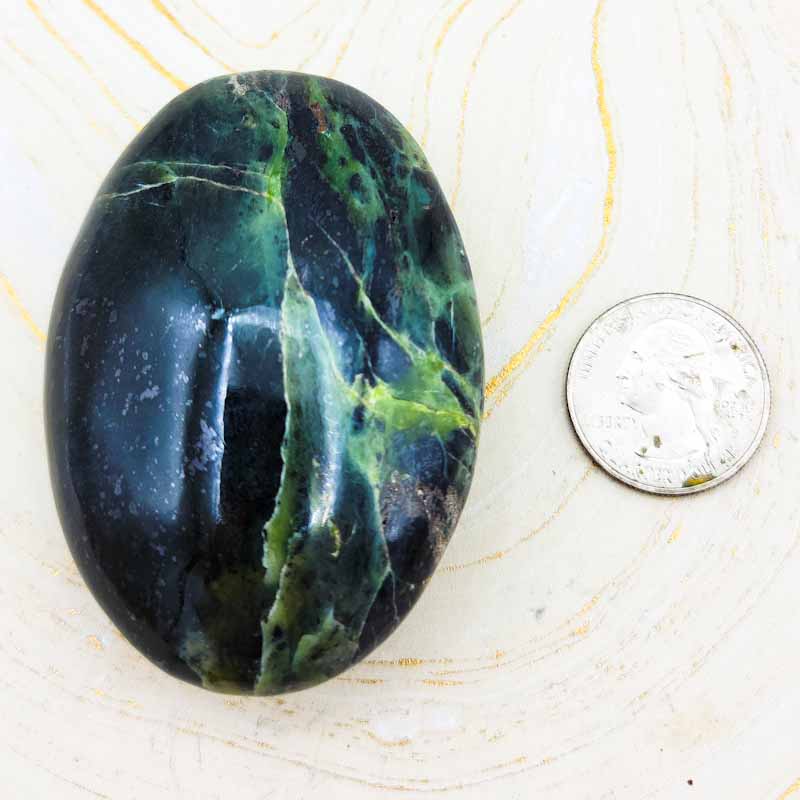 Nephrite Jade | Palm Stone - Spiral Circle