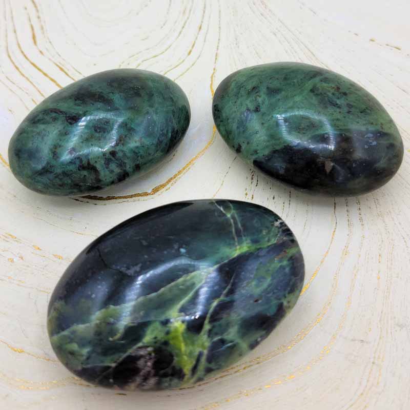 Nephrite Jade | Palm Stone - Spiral Circle