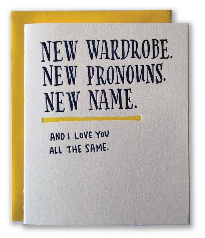 New Wardrobe | New Pronouns | New Name | Greeting Card - Spiral Circle