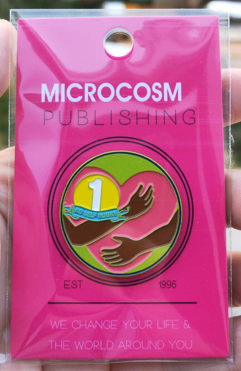 No Self Injury for One Year Enamel Pin - Spiral Circle