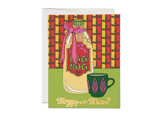 Noggy or Nice Holiday Greeting Card - Spiral Circle