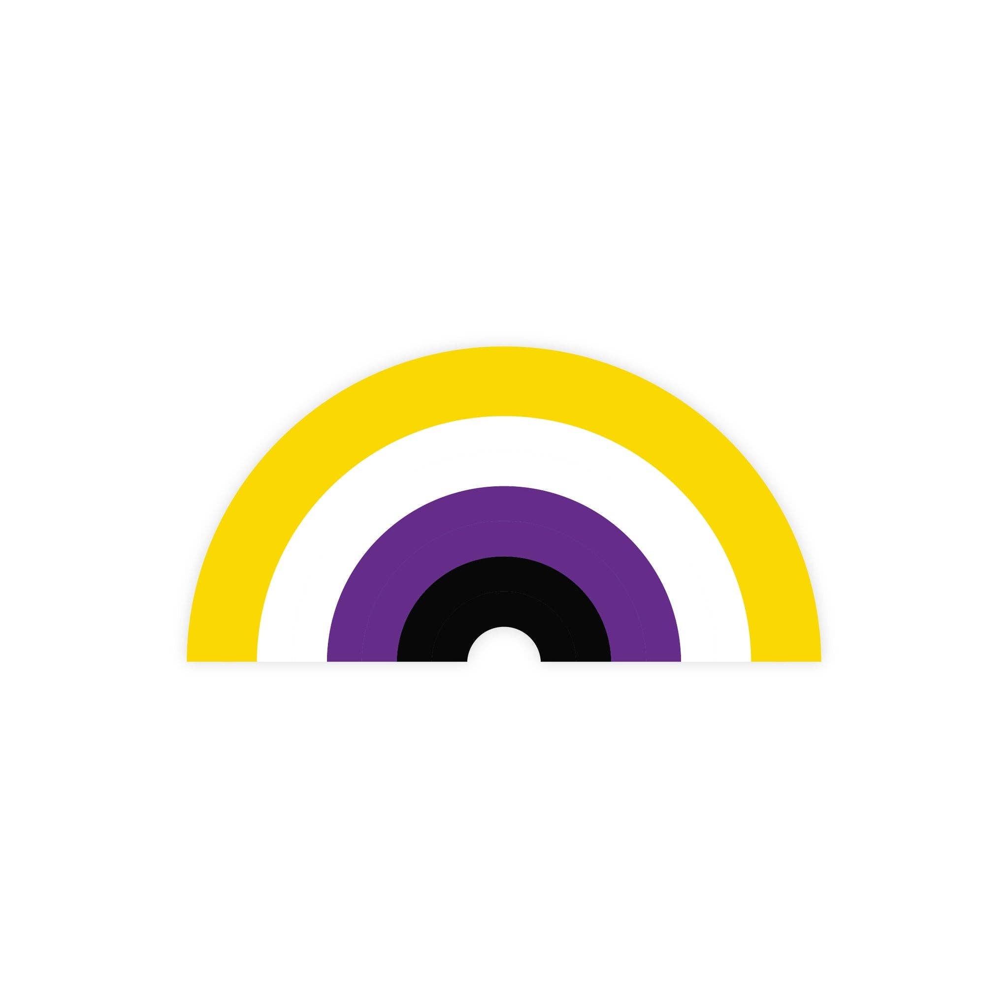 Nonbinary Pride Rainbow Sticker - Spiral Circle
