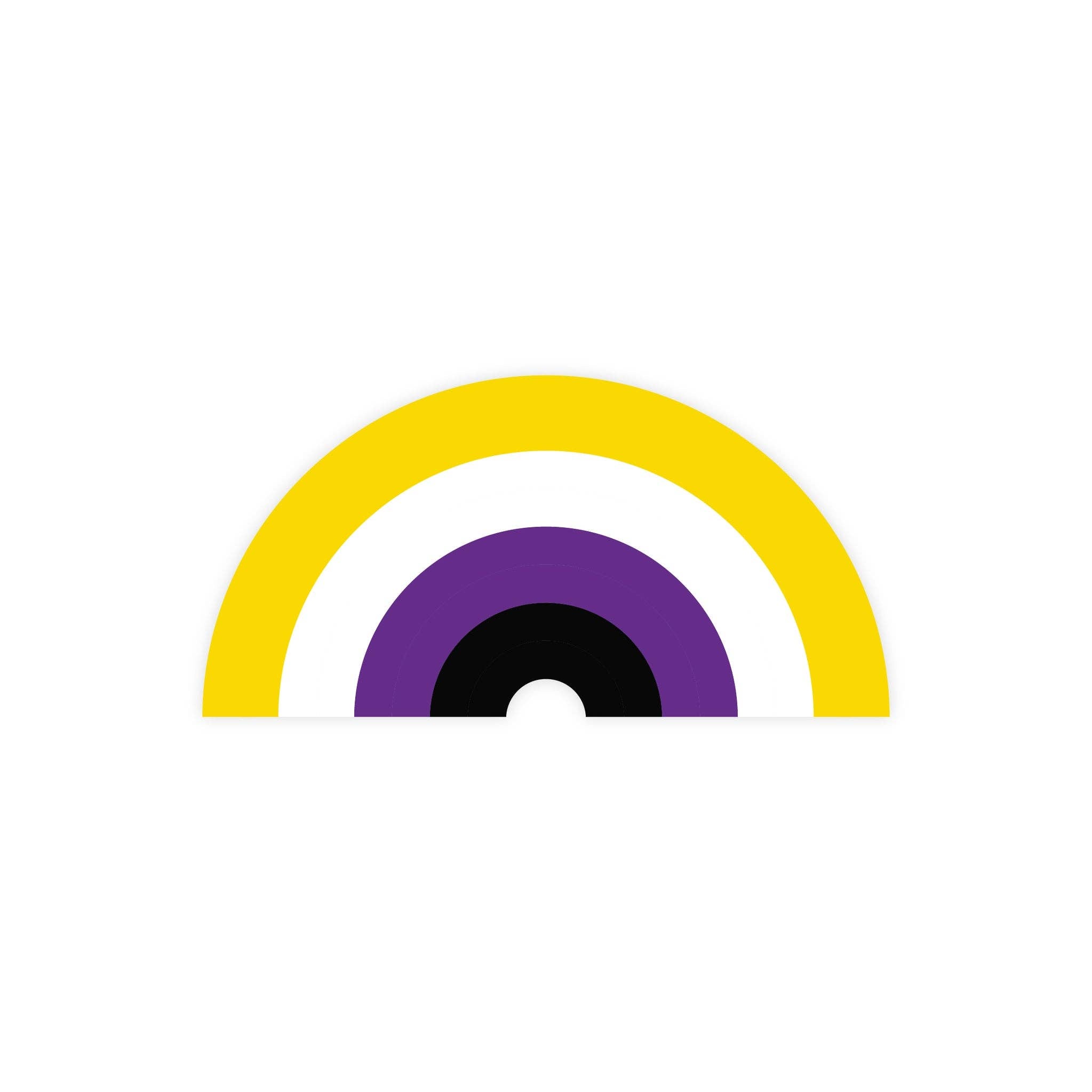 Nonbinary Pride Rainbow Sticker - Spiral Circle