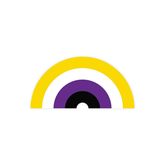 Nonbinary Pride Rainbow Sticker - Spiral Circle