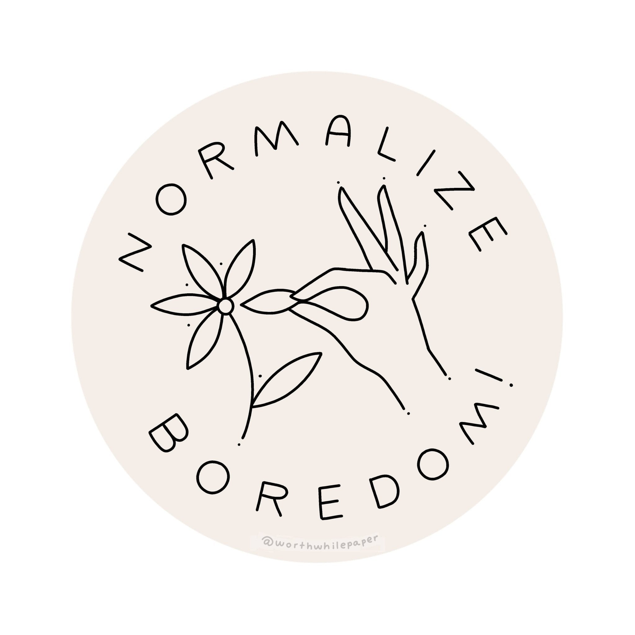 Normalize Boredom Sticker - Spiral Circle