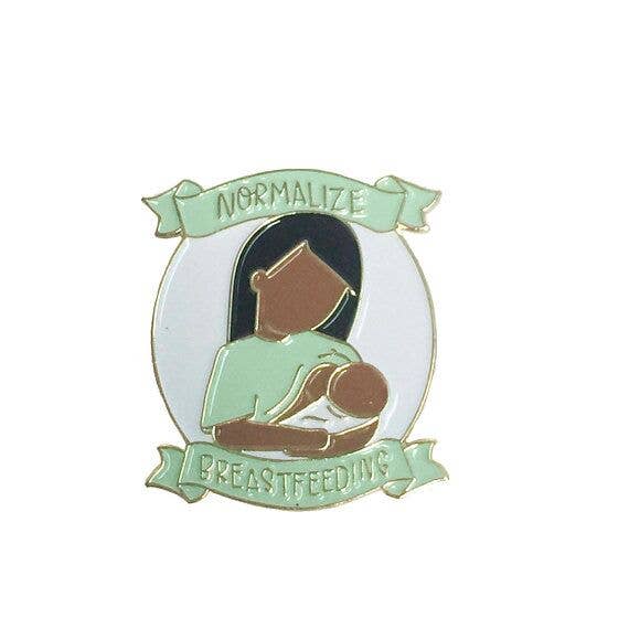 Normalize Breastfeeding Enamel Pin | Brown Skin Tone - Spiral Circle