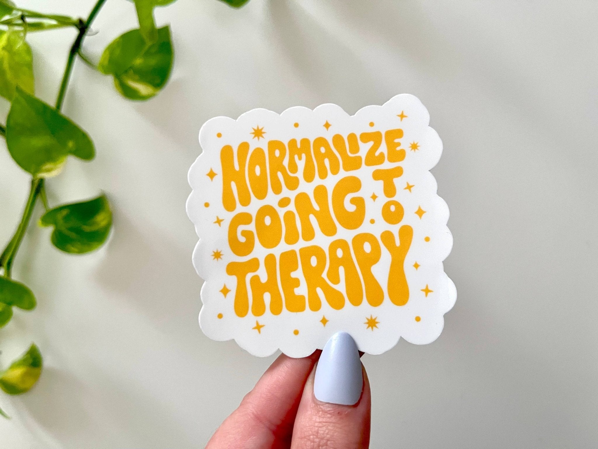 Normalize Going To Therapy Waterproof Sticker - Spiral Circle