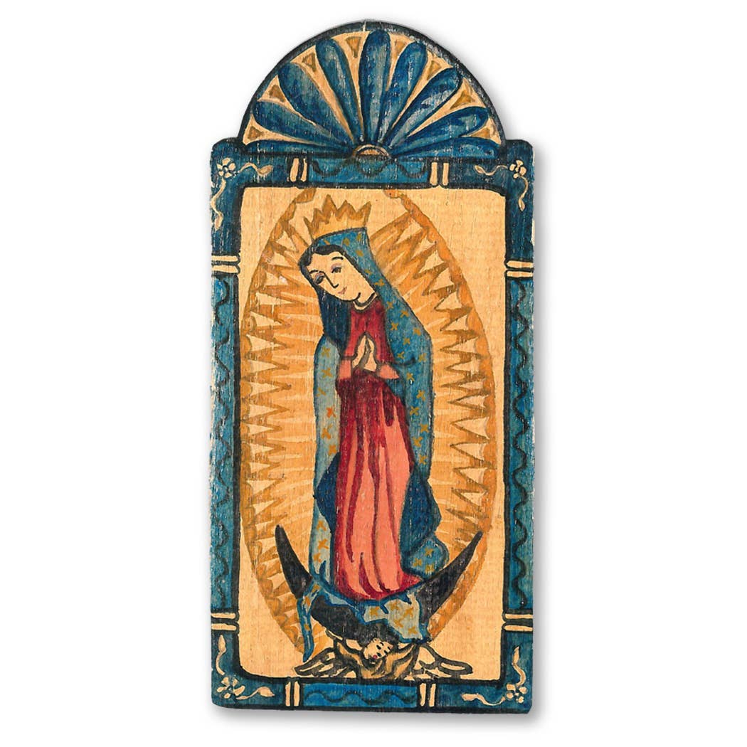 Nuestra Senora de Guadalupe A | All Favors | Wooden Pocket Plaque - Spiral Circle