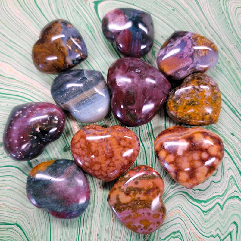 Ocean Jasper Heart - Spiral Circle