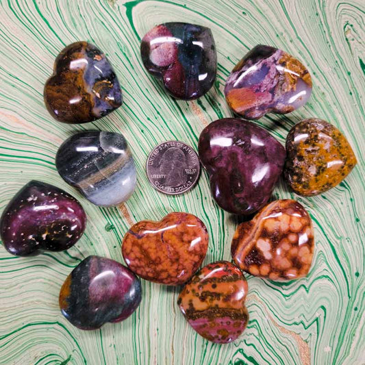 Ocean Jasper Heart - Spiral Circle