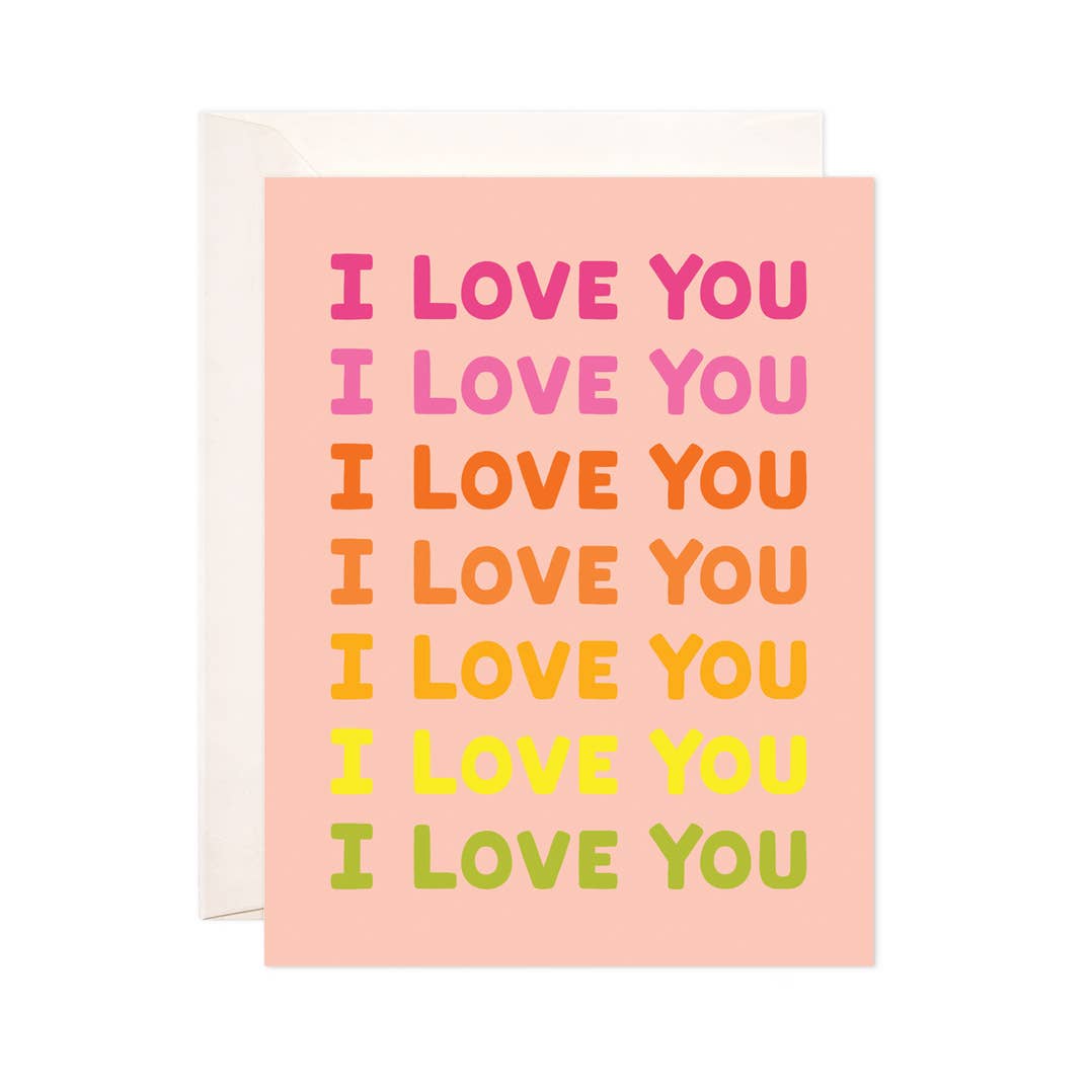 Ombre I Love You Greeting Card - Spiral Circle