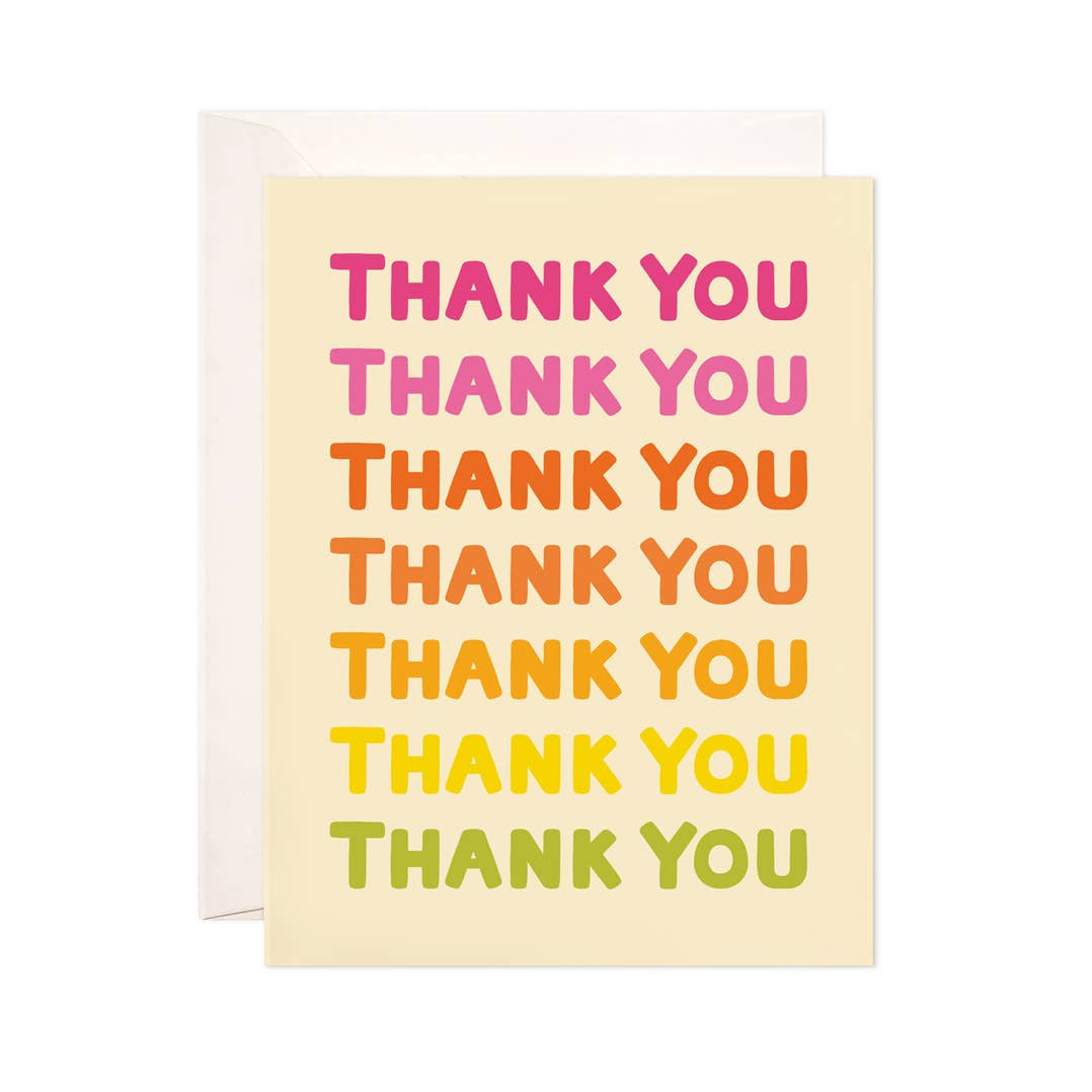 Ombre Thank You Greeting Card - Spiral Circle
