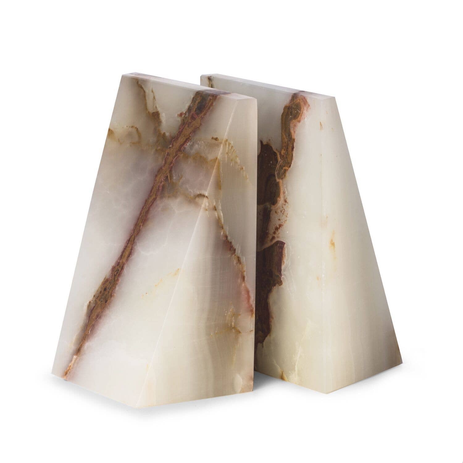 Onyx Marble Wedge Bookend Set - Spiral Circle