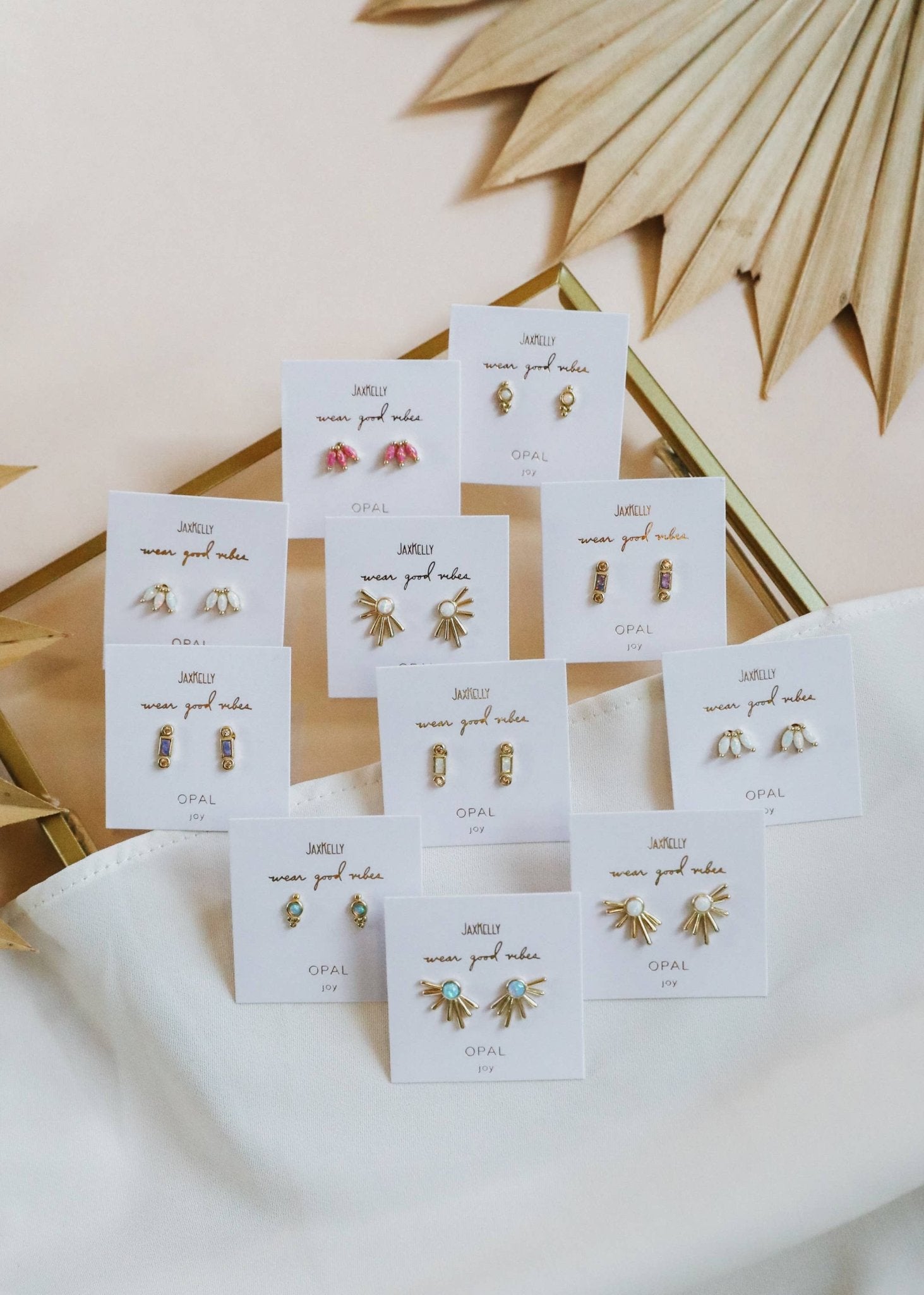 Opal Crown Stud - Pink - Earring - Spiral Circle