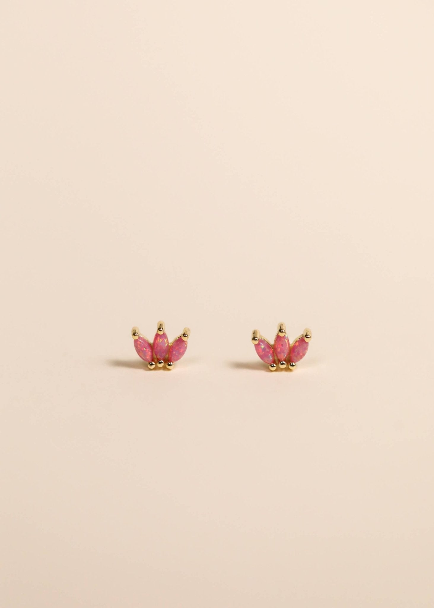 Opal Crown Stud - Pink - Earring - Spiral Circle