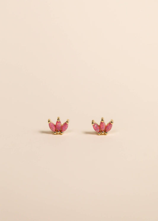 Opal Crown Stud - Pink - Earring - Spiral Circle