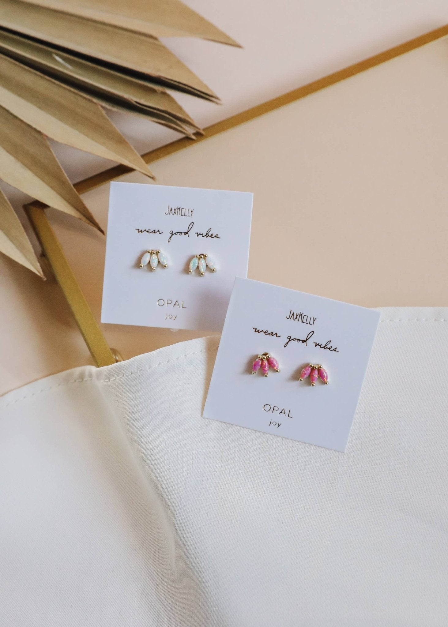 Opal Crown Stud - Pink - Earring - Spiral Circle