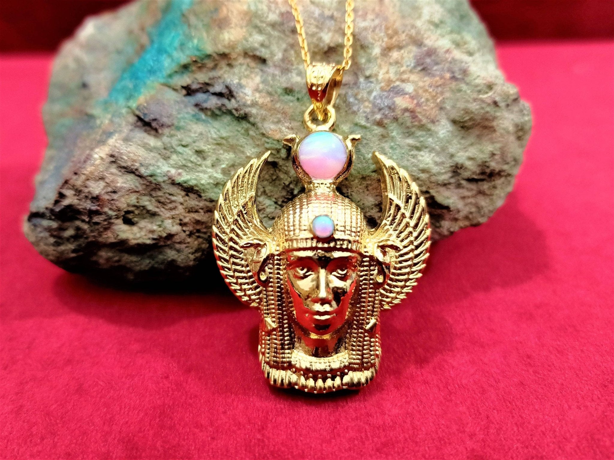 Opal Hathor The Healer Pendant | 18K Gold-Filled | Chain not included - Spiral Circle