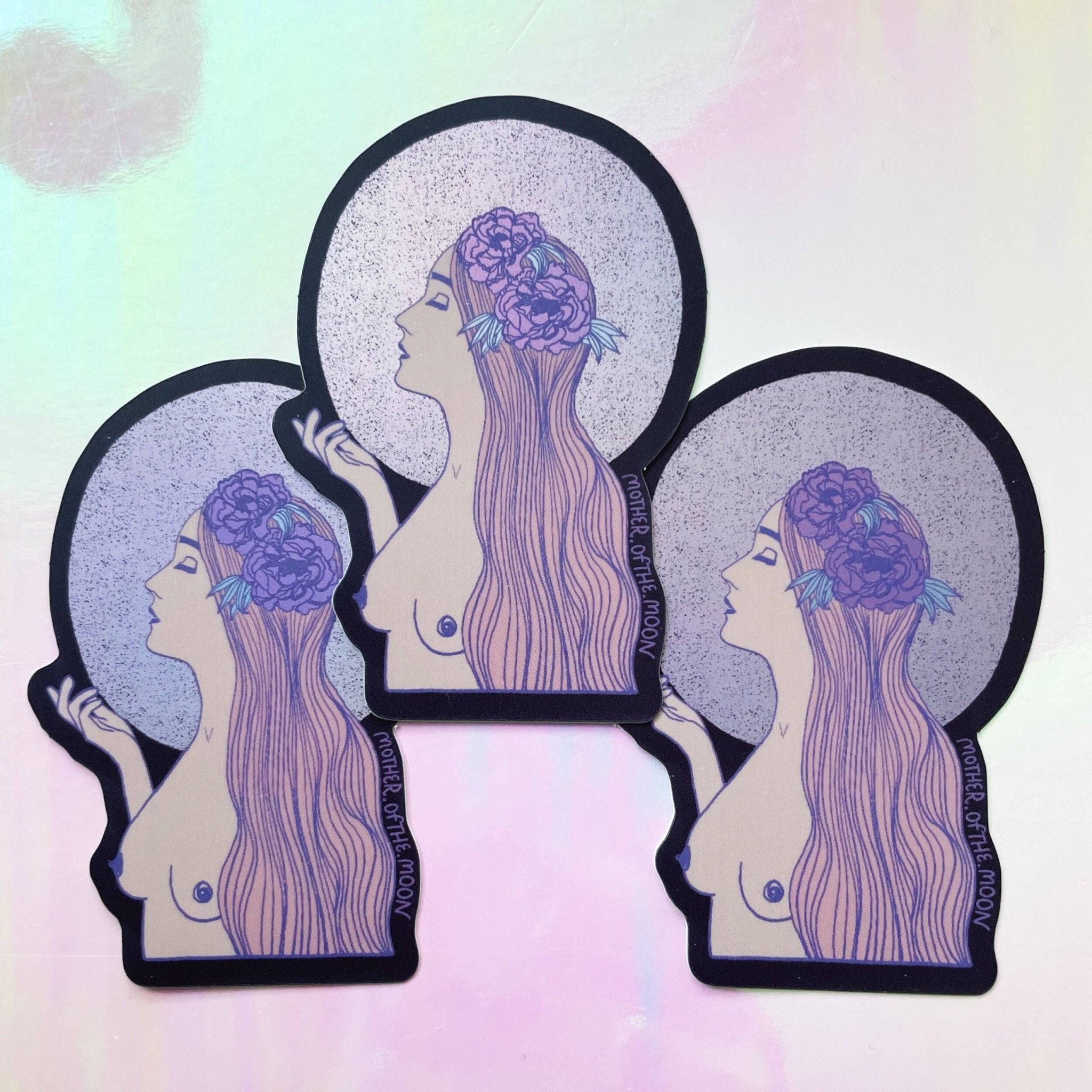 Ophelia Matte Holographic Sticker - Spiral Circle