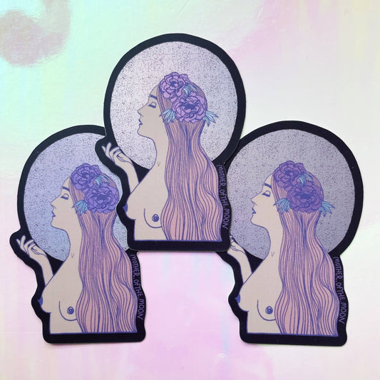 Ophelia Matte Holographic Sticker - Spiral Circle