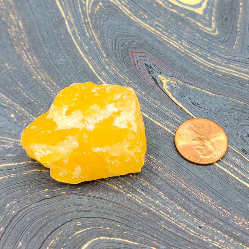Orange Calcite Raw | Small - Spiral Circle