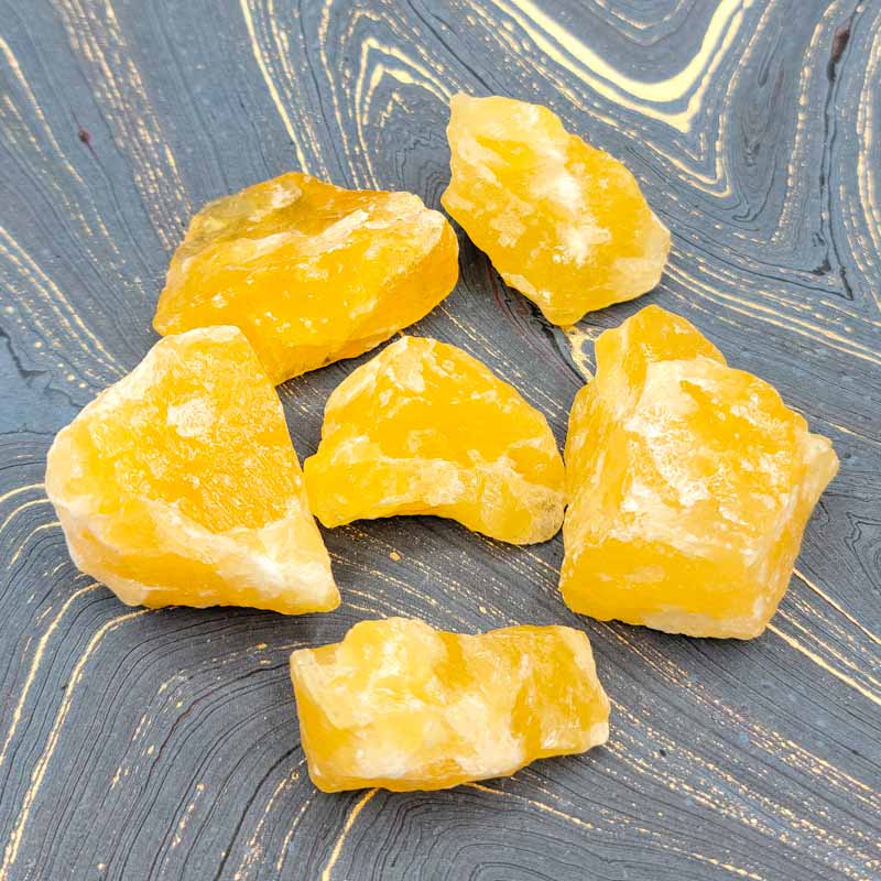 Orange Calcite Raw | Small - Spiral Circle