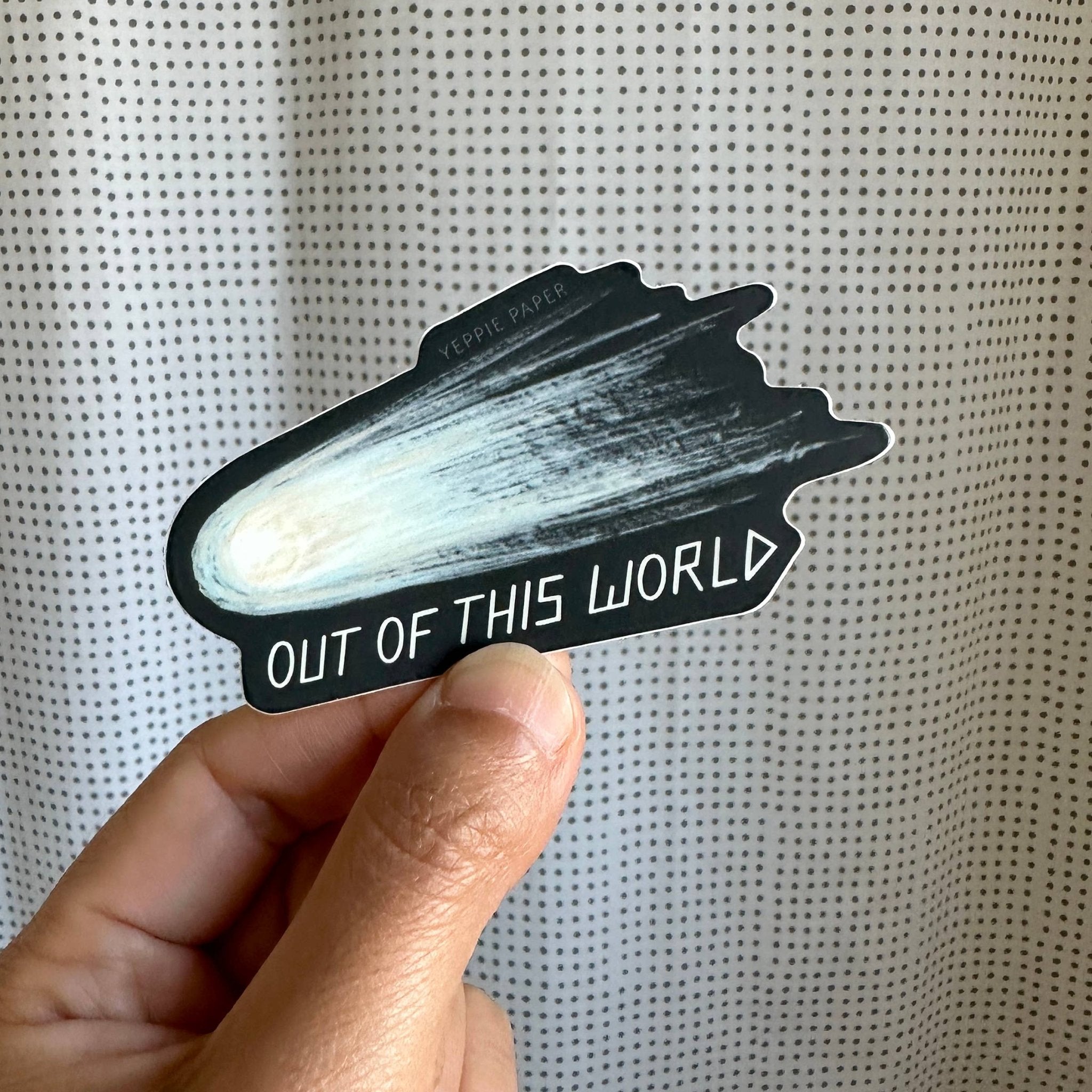Out of This World Meteor Comet Sticker - Spiral Circle
