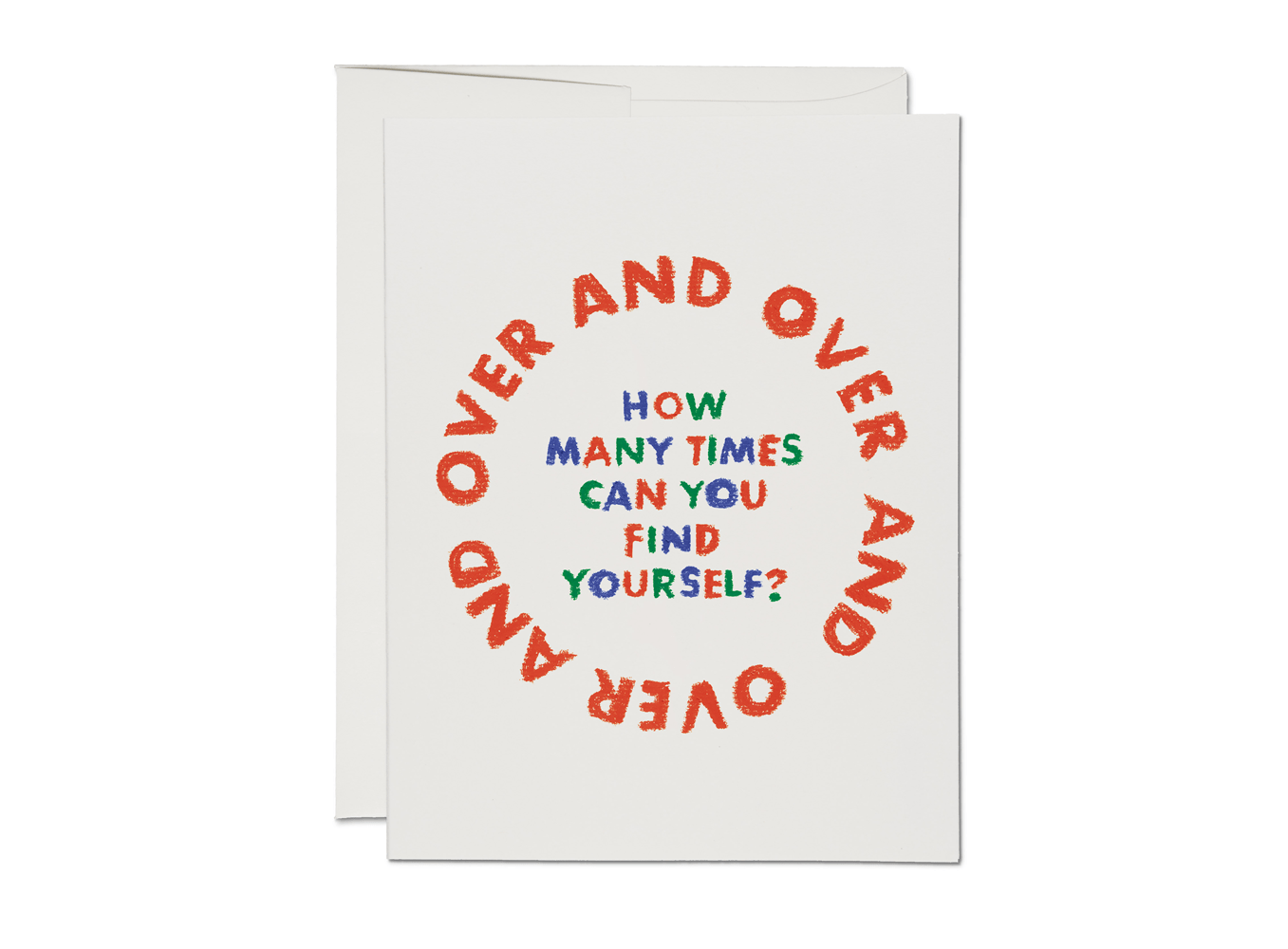 Over and Over encouragement greeting card - Spiral Circle