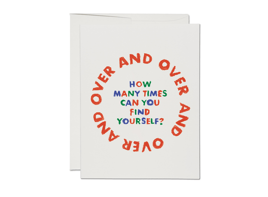 Over and Over encouragement greeting card - Spiral Circle