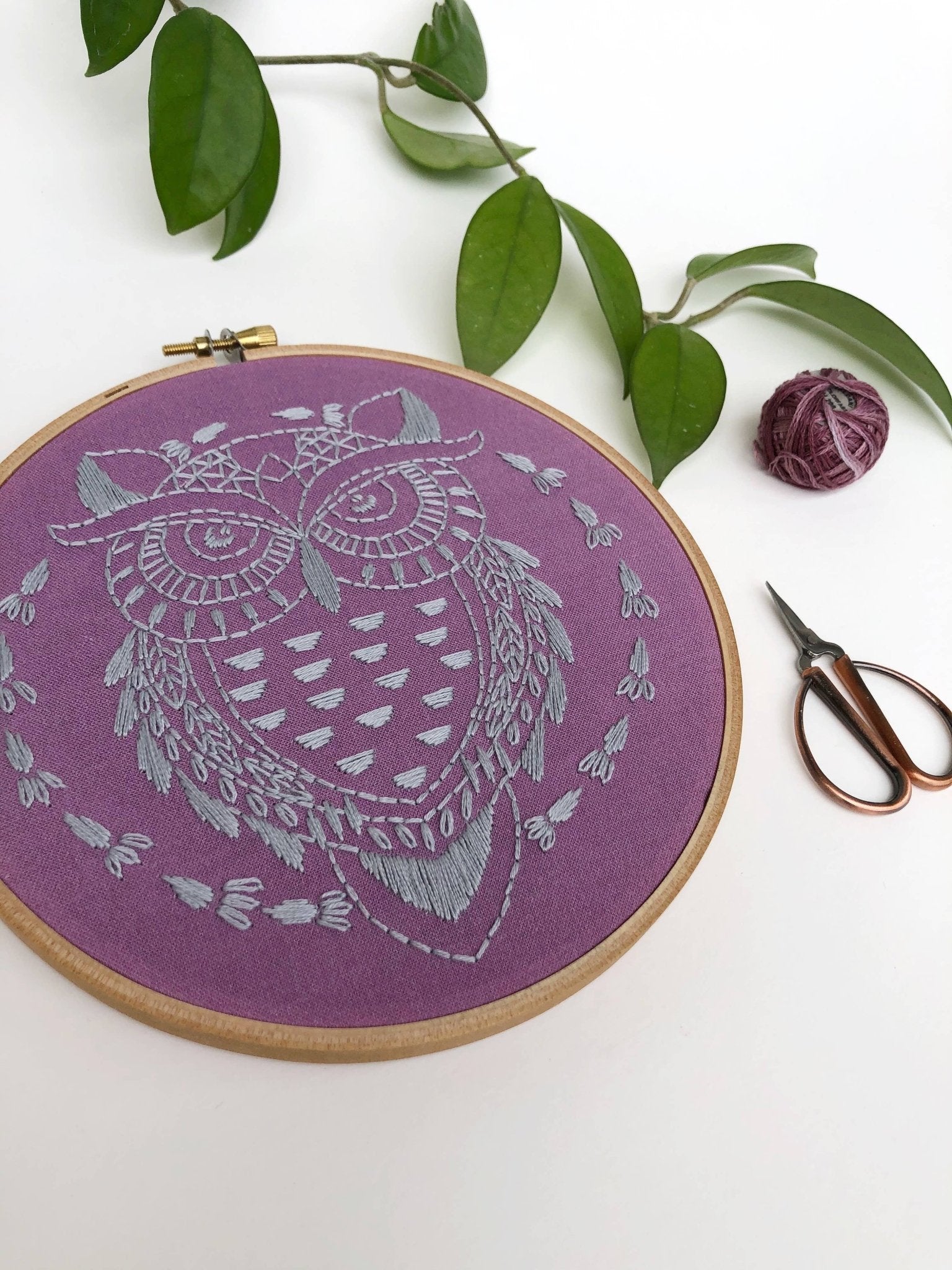 Owl Embroidery Kit - Spiral Circle
