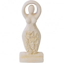 Owl Goddess Figurine | Gypsum Cement - Spiral Circle
