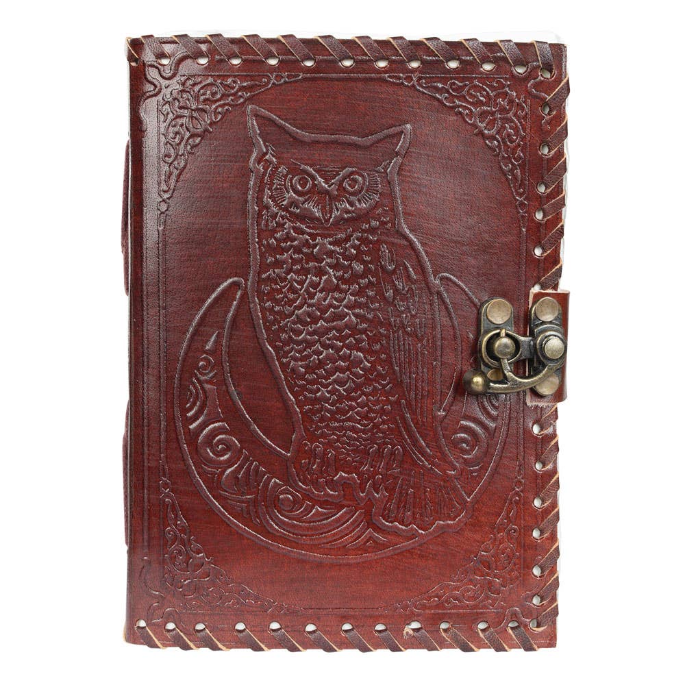 Owl Leather Journal - Spiral Circle