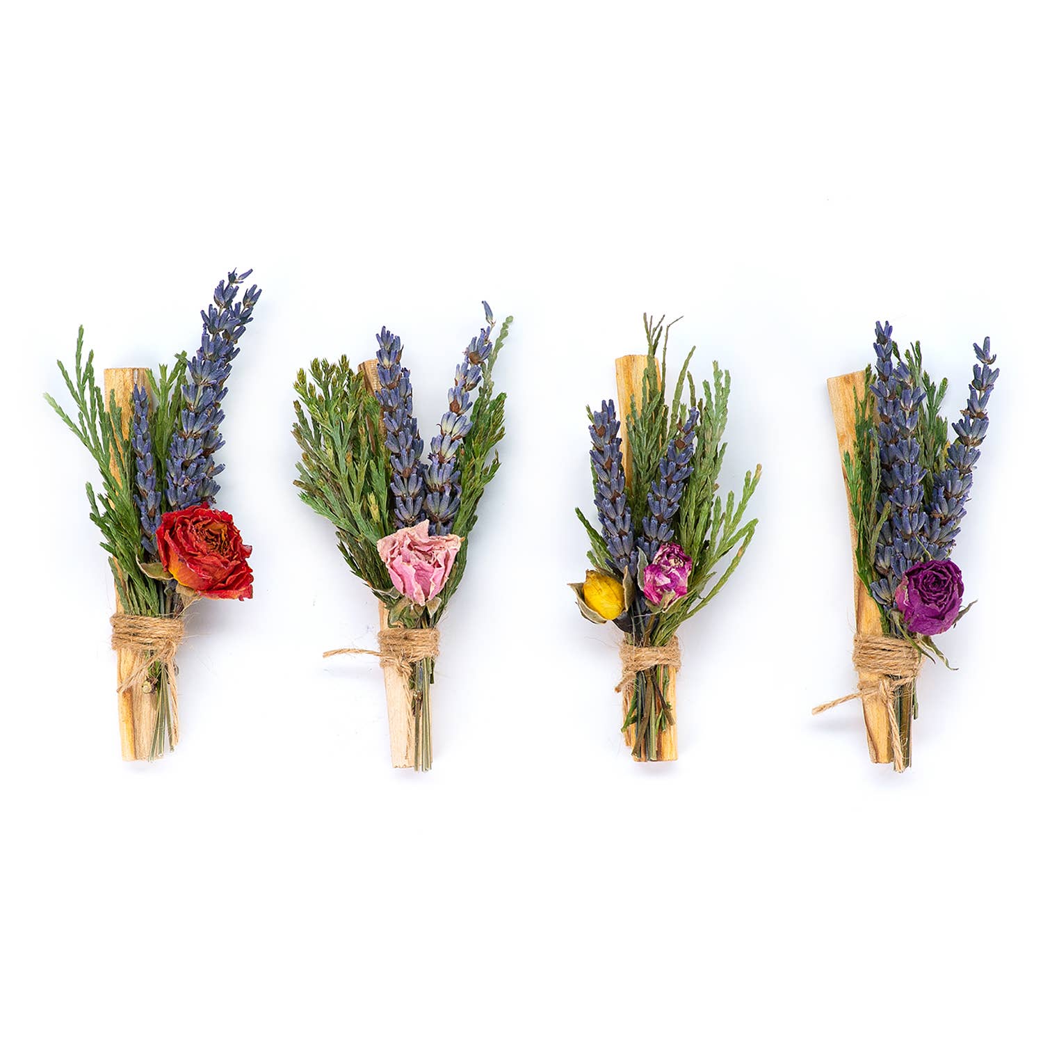 Palo Santo Flora Bundle with Lavender, Rose, and Cedar - Spiral Circle