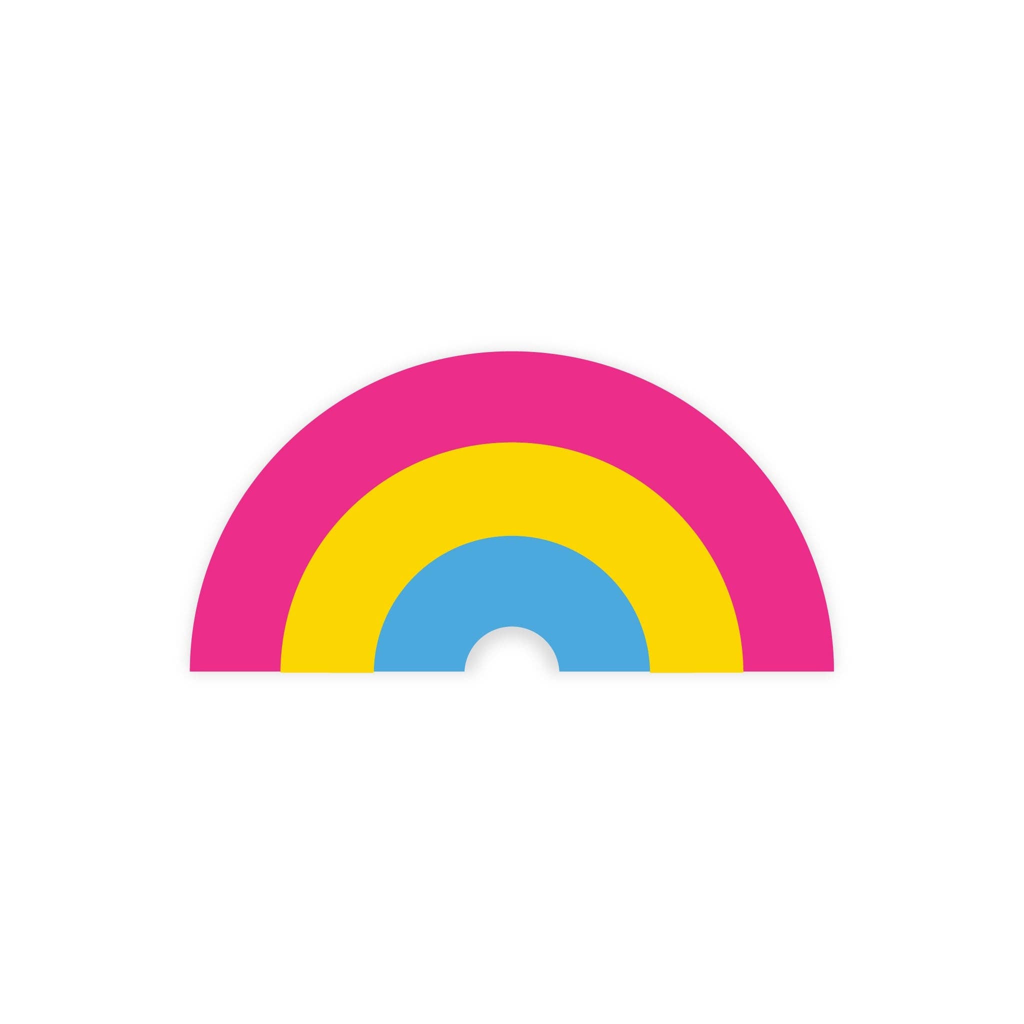 Pansexual Pride Rainbow Sticker - Spiral Circle