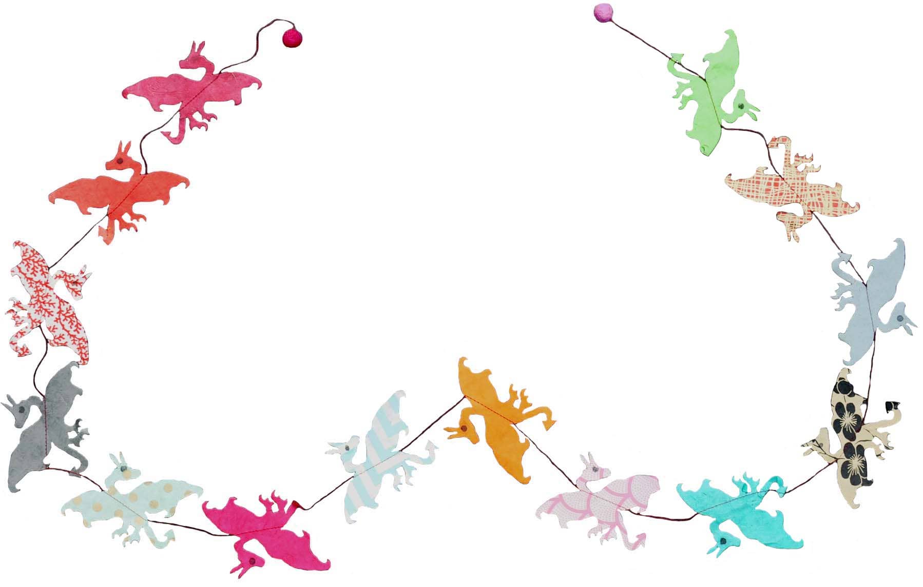 Paper Dragon Garlands - Spiral Circle