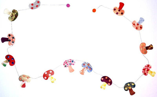 Paper Mushroom Garland - Spiral Circle