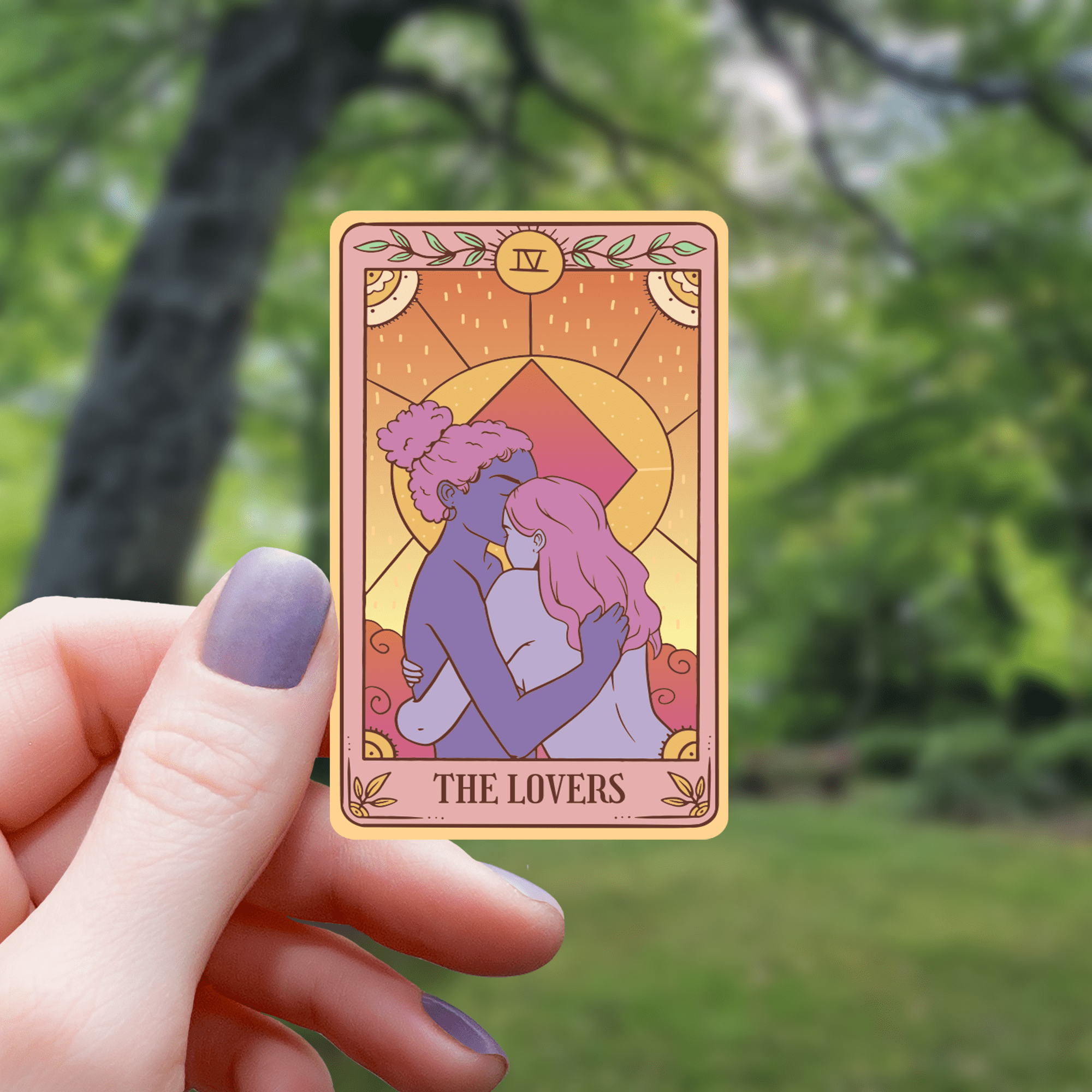 Pastel Lovers Tarot Card Sticker - 3