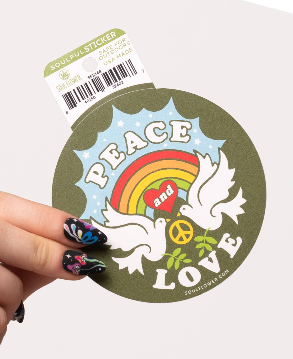 Peace and Love Sticker - Spiral Circle