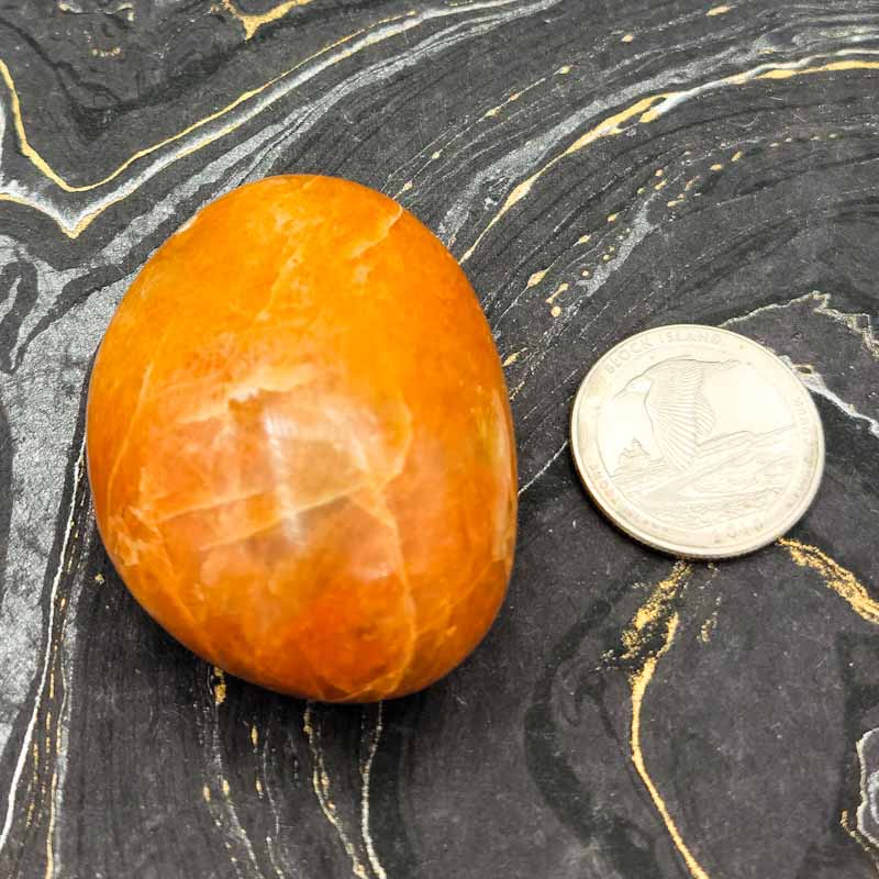 Peach Moonstone | Palm Stone - Spiral Circle