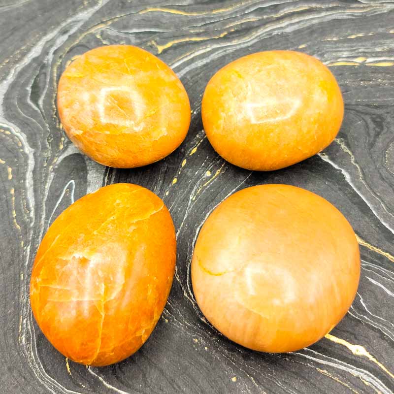 Peach Moonstone | Palm Stone - Spiral Circle