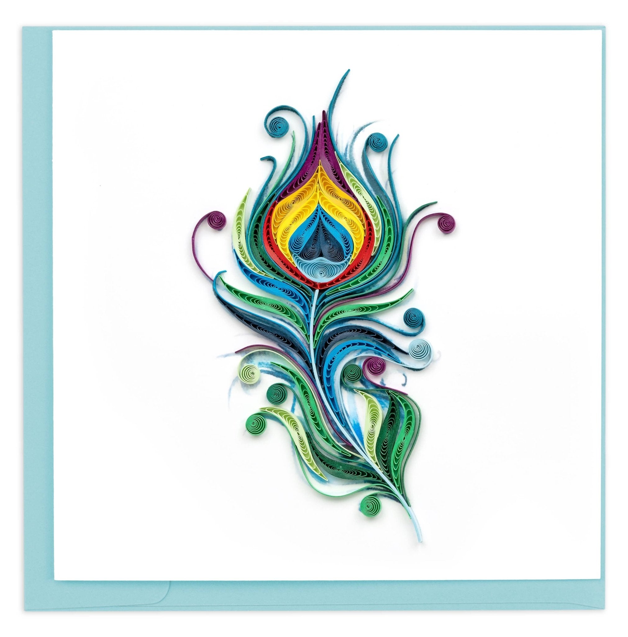 Peacock Feather Quilling Card - Spiral Circle