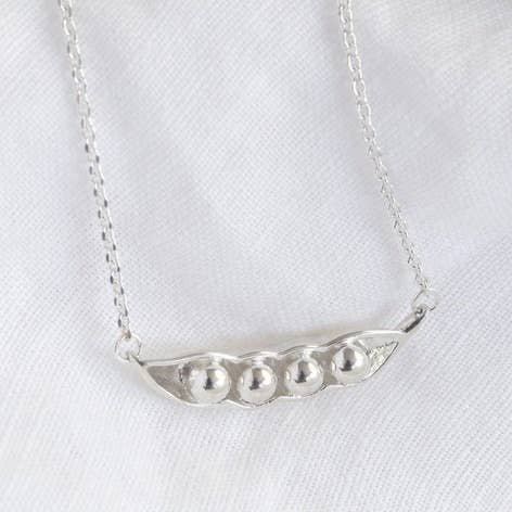 Peas In A Pod Necklace | Silver - Spiral Circle