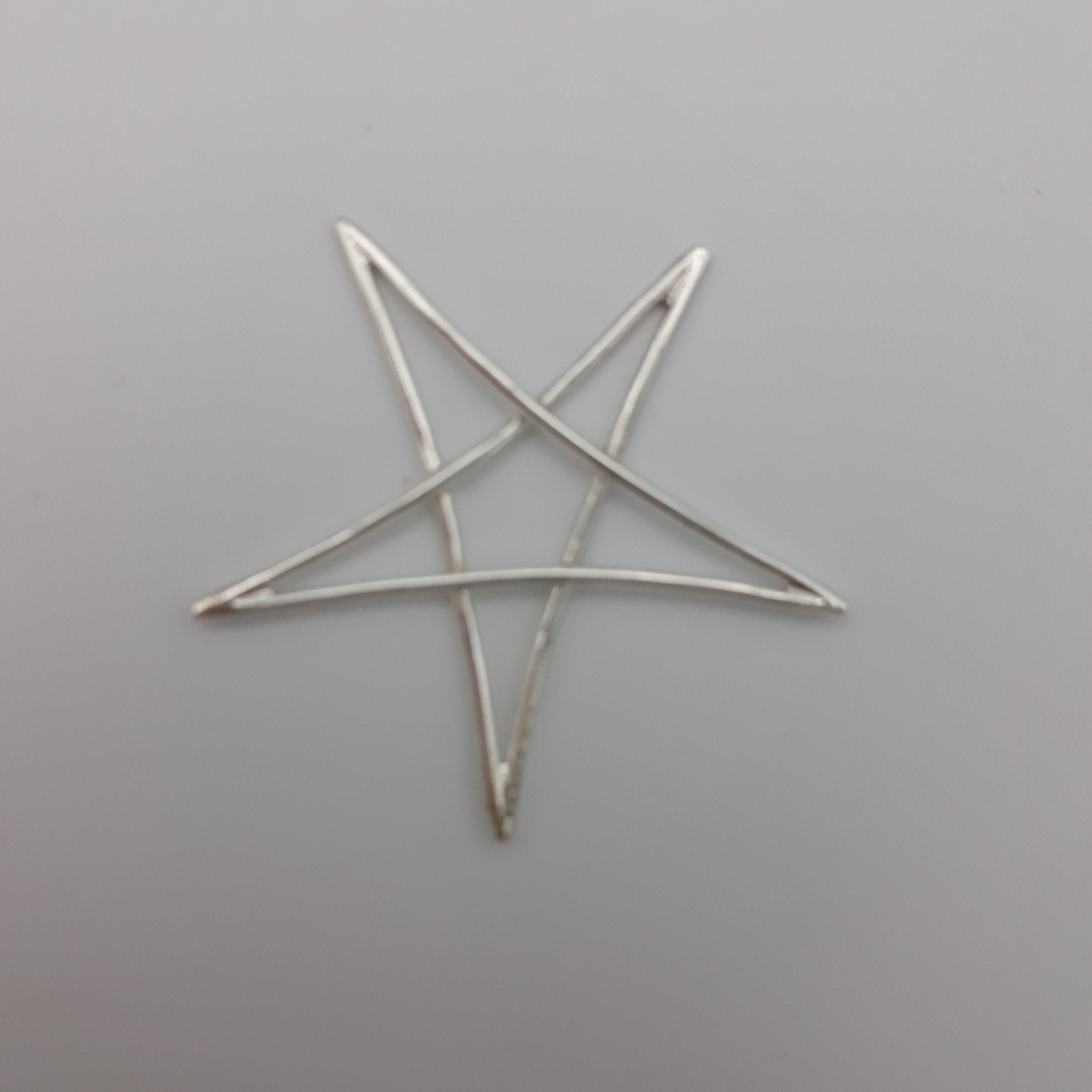 Pentacle Branch Pendant | Sterling Silver - Spiral Circle
