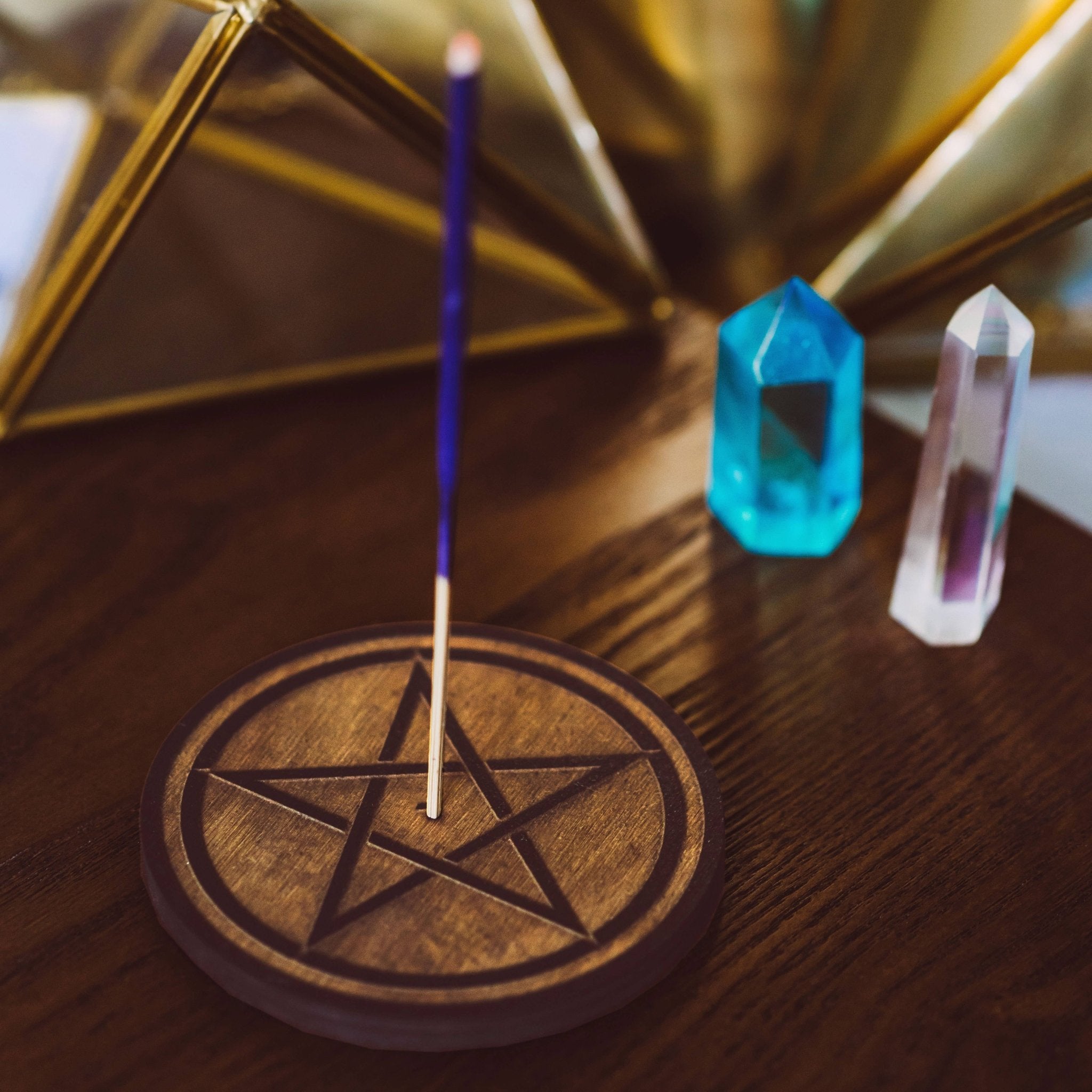 Pentagram Stick Incense Burner - Spiral Circle