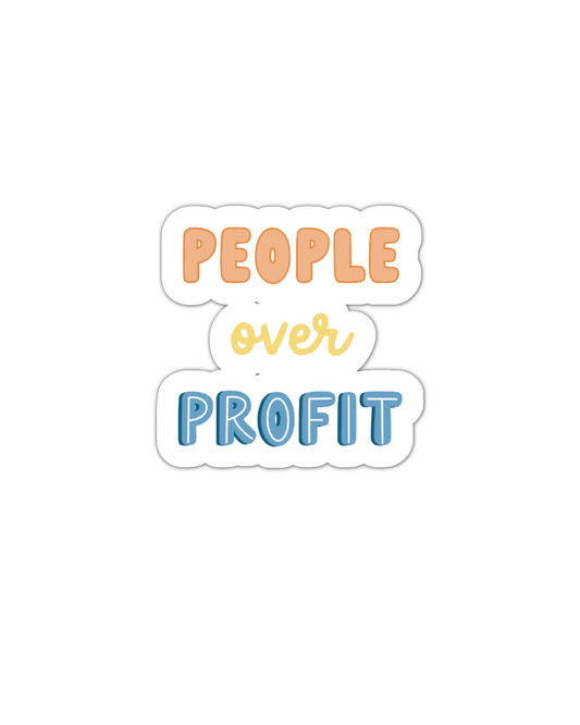 People over profit vinyl sticker - Spiral Circle