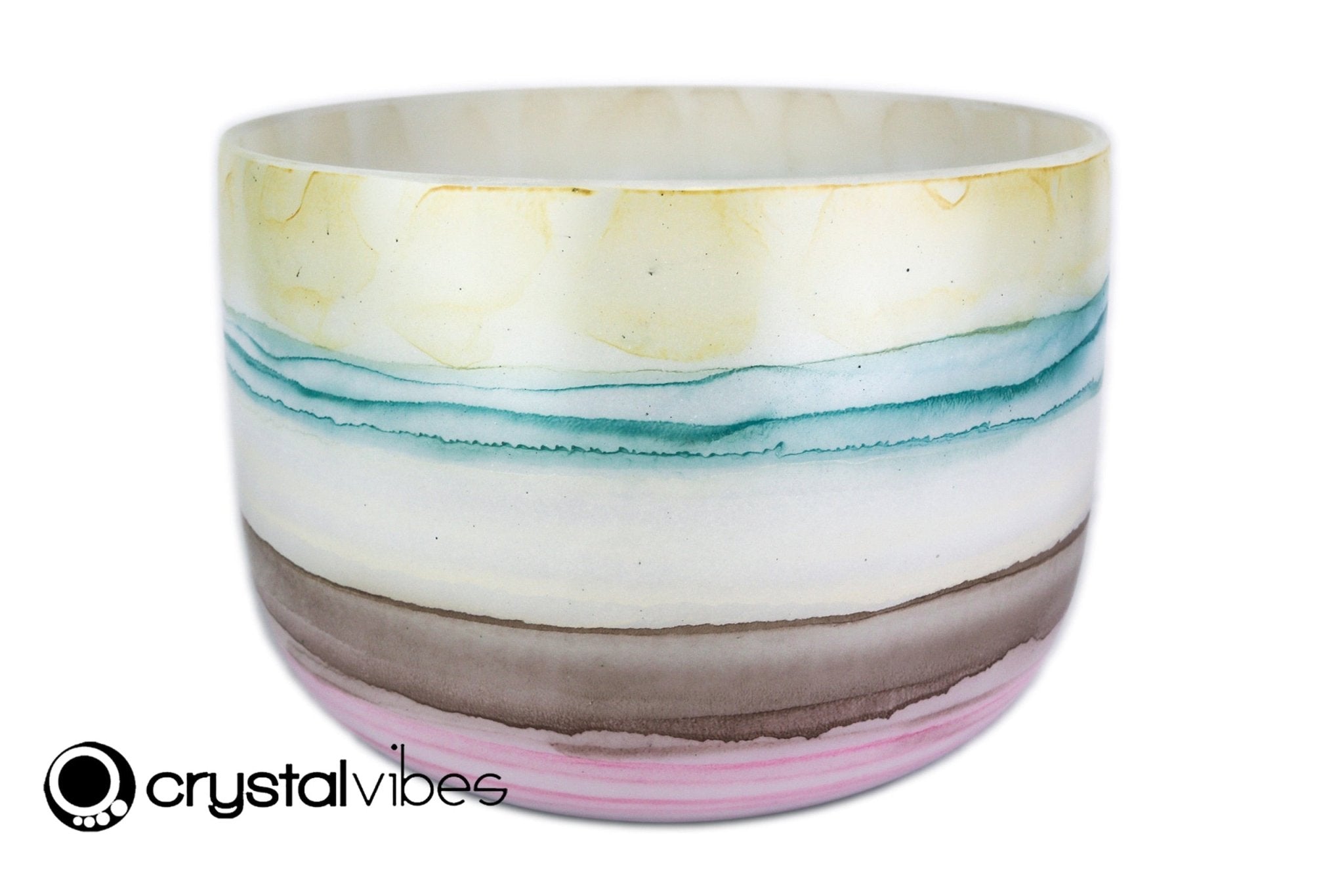 Perfect Pitch Smokey Quartz, Citrine, Turquoise, Pearl, Lapis, Rose Quartz Fusion Empyrean Crystal Singing Bowl | C Note | 14 inch - Spiral Circle